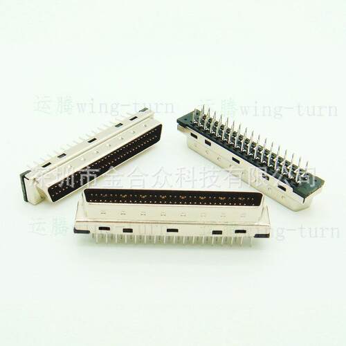 运腾 MDD68MA-180 SCSI  HPDB68直脚 68芯直插公头 PCB板卡插针
