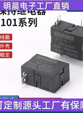 BC101系列裸的小脚距电流63A50A40A30A电压24V12V9V磁保持继电器