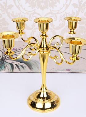 欧式烛台三头五头摆件复古浪漫婚庆道具烛光晚餐餐厅酒店家居装饰