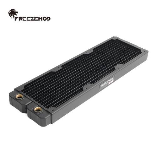 FREEZEMOD电脑水冷铜散热排14扁管TSRP-TW360紫铜翅片12CM风扇位