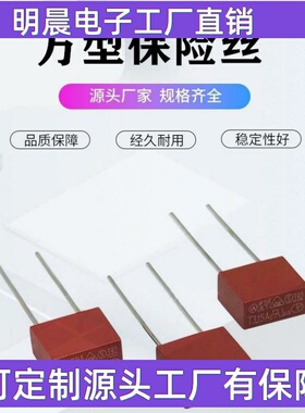 方型保险丝2A 250V红色慢熔断方形塑封保险管3.15A250V插件保险丝