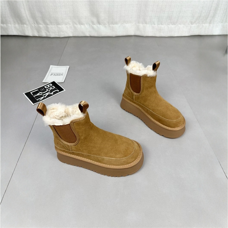 韩国真皮羊毛雪地靴女冬季加绒