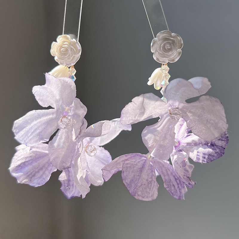 悦己原创复古花朵淡紫色花朵夸张耳饰女耳钉高级感耳环无耳洞耳夹,饰品/流行首饰/时尚饰品新,耳环,淘宝优惠券,粉丝福利购,淘宝优惠卷