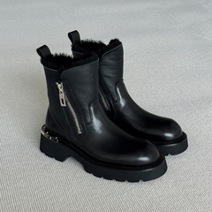 VIPlander厚底切尔西靴加绒保暖羊毛休闲潮流皮靴男秋冬154521