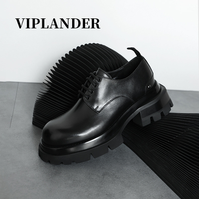 【2025年春季新款】viplander厚底英伦增高圆头德比鞋男款173402