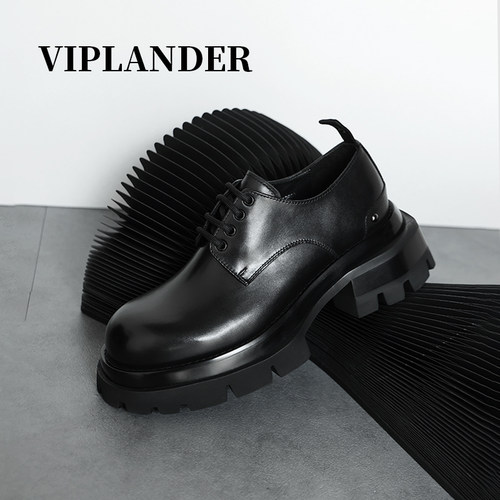 【2025年春季新款】viplander厚底英伦增高圆头德比鞋男款173402