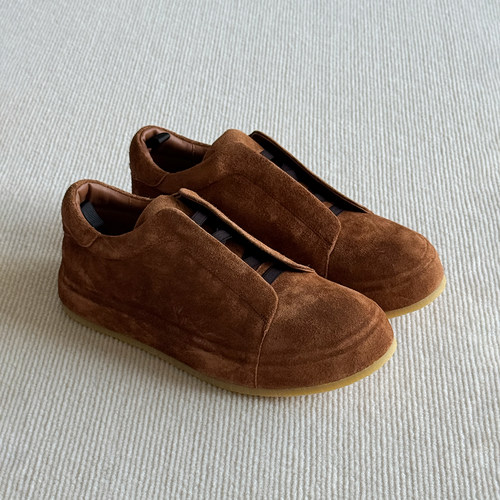 VIPlander棕色休闲皮鞋防滑耐磨老钱风英伦增高真皮板鞋2338-101