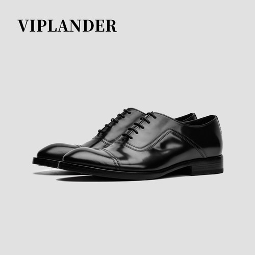 viplander夏季透气牛津英伦皮鞋