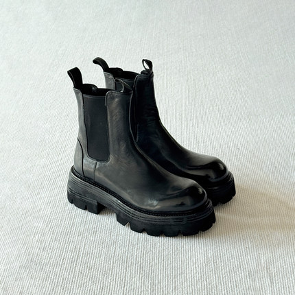 VIPlander英伦厚底切尔西靴男冬季增高马皮短靴潮流154212