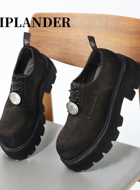【2025年春季新款】VIPlander厚底皮鞋复古翻毛皮休闲鞋男142702