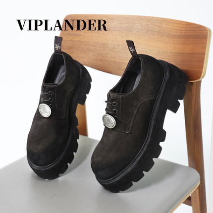 【2025年春季新款】VIPlander厚底皮鞋复古翻毛皮休闲鞋男142702