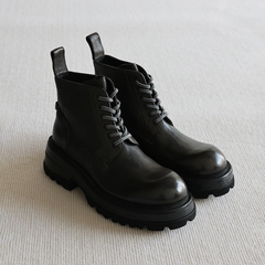 VIPlander厚底马丁靴男冬季商务休闲真皮系带增高英伦短靴166331