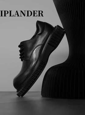 viplander设计师款原创厚底皮鞋增高齿轮底休闲德比鞋男夏155921