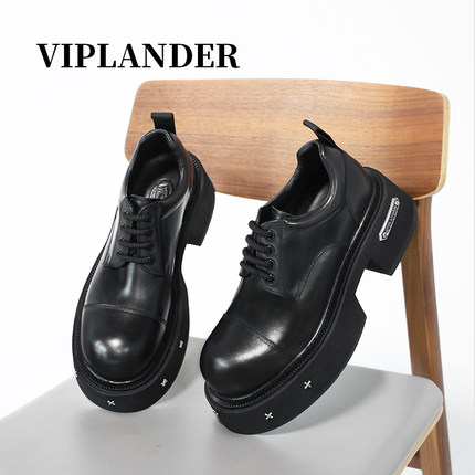 【2025年春季新款】VIPlander增高皮鞋真皮厚底德比鞋157602