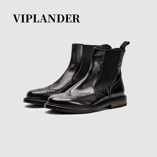 viplander冬季新款高帮皮鞋靴子