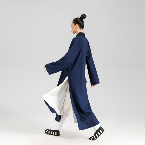 夏季亚麻薄款三清领太极道袍