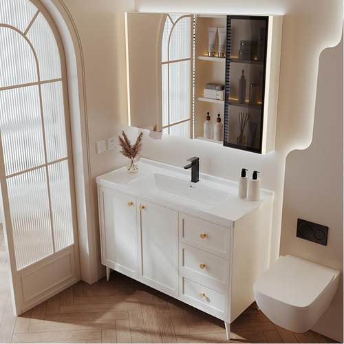 法式落地烤漆浴室柜陶瓷一体盆