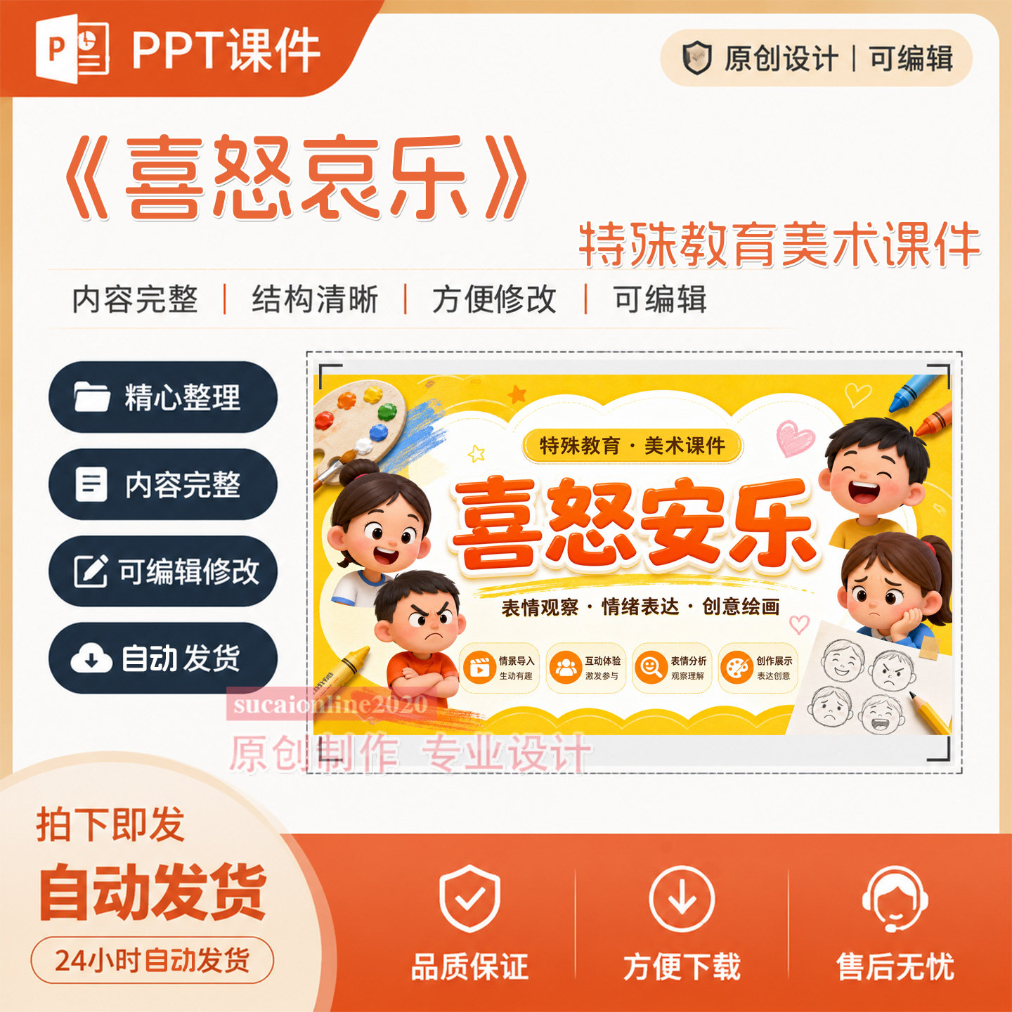 培智特殊教育美术课件《喜怒哀乐》ppt教学课件作品成品制作A150