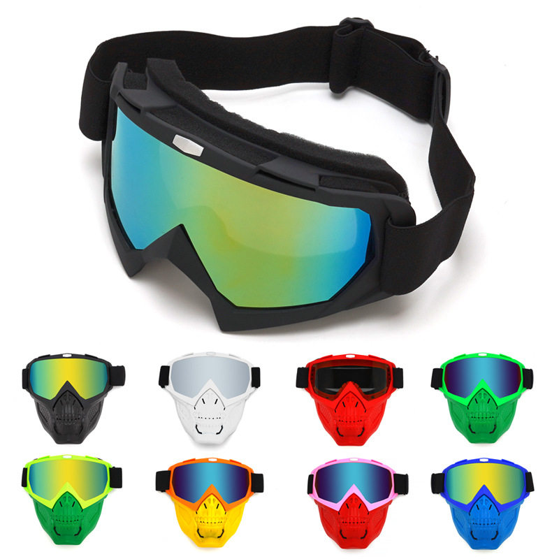 现货跨境越野摩托车风镜 复古哈雷 机车户外运动骑行风镜 滑雪眼