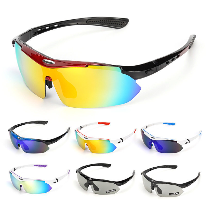 现货0089变色偏光战术眼镜军迷套装自行车骑行户外运动眼镜六片装