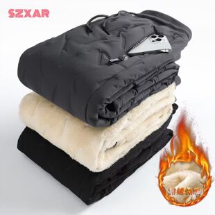 新款冬裤男款厚款男士加绒裤子保暖裤北方外穿特厚加绒裤防水防寒