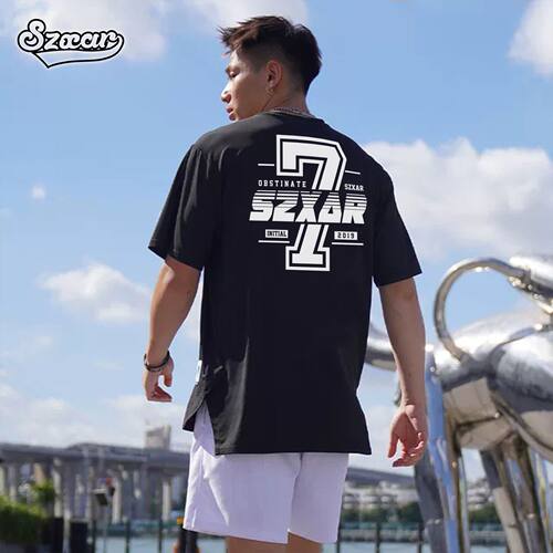 SZXAR球队运动t恤男美式篮球短袖速干跑步健身上衣宽松投篮服