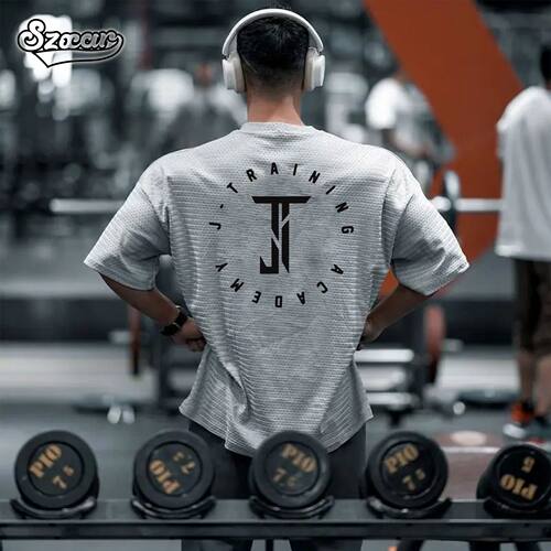 SZXAR联名甲甲夏季速干宽松运动短袖男篮球网眼t恤健身服训练上衣