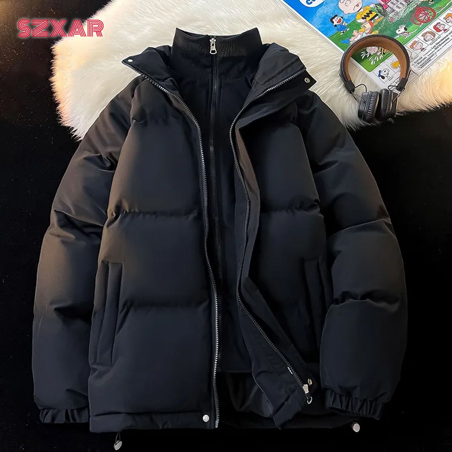 美式运动篮球棉衣男士冬季新款休闲加厚保暖棉服情侣面包服外套