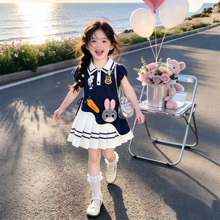 女童连衣裙夏2026新款儿童疯狂动物城服装夏季女孩兔子警官公主裙
