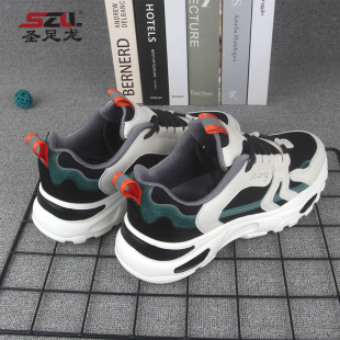 男女款 飞织运动休闲韩版 ins潮男百搭透气防臭鞋 圣足龙轻便老爹鞋