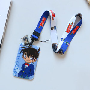 日漫名侦探柯南卡通工牌卡套学生校牌带挂绳挂脖饭卡门禁卡套创意