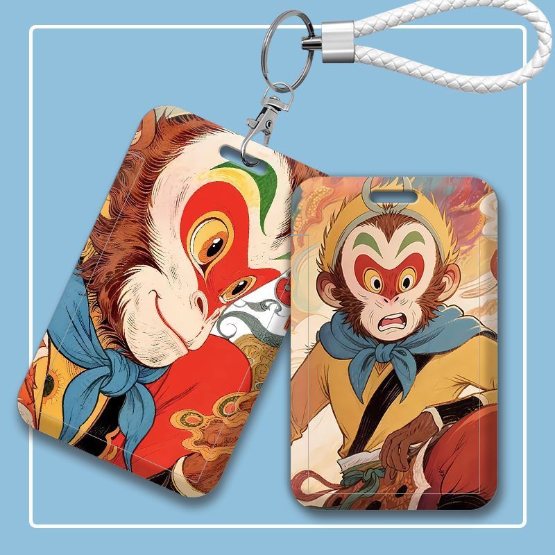 大闹天宫孙悟空油画卡套公交卡滑盖设计工厂牌门禁卡银行卡收纳
