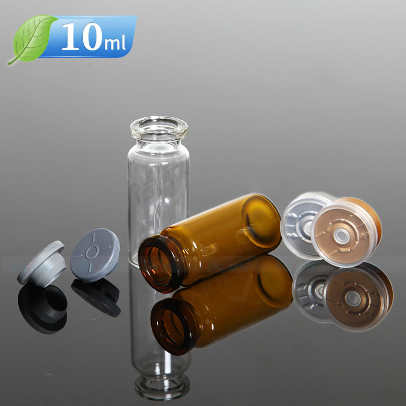 透明玻璃西林瓶10ml 玻尿酸原液瓶子拉管瓶安瓶精华瓶胶塞实验瓶
