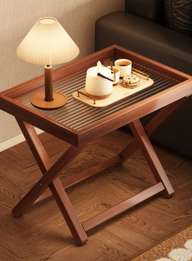 折叠桌家用沙发边几迷你桌子客厅茶几置物架阳台创意边桌简约角几