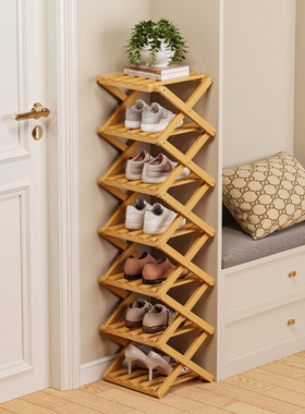 简易折叠鞋架多层家用鞋柜出租宿舍门口省空间多功能免安装置物架