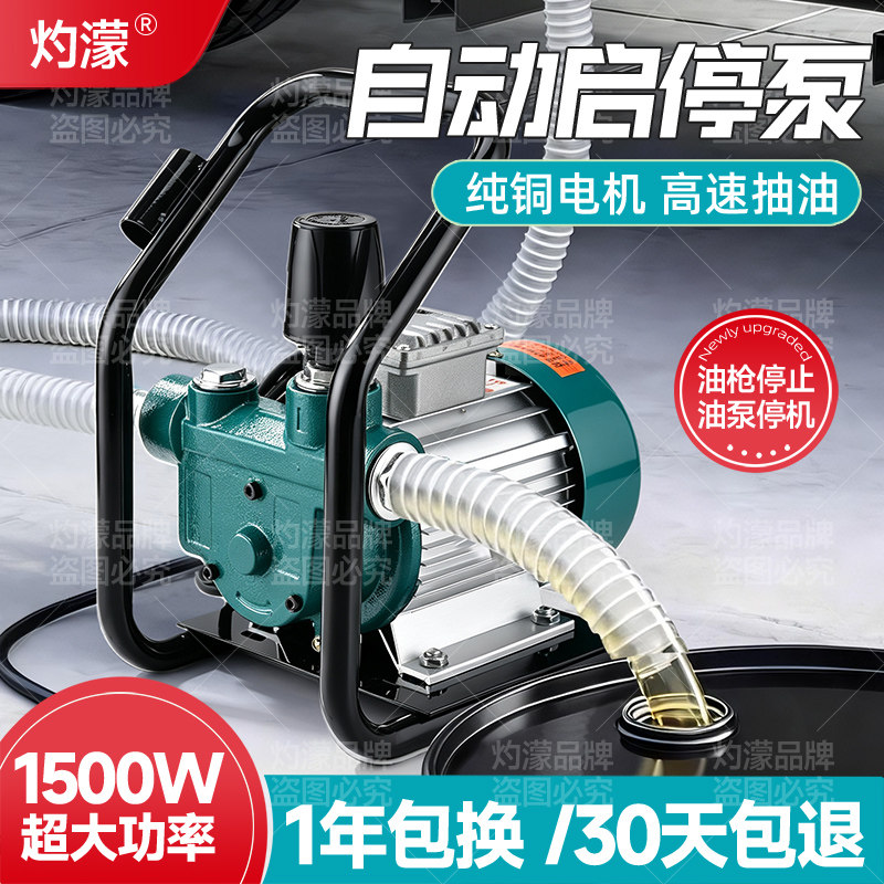 自动停机抽油泵12V24V220V伏油泵柴油抽油机抽油器加油机加油泵