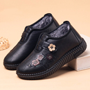 老人鞋女冬季中老年妈妈鞋老北京布鞋女软底防滑加绒保暖奶奶棉鞋