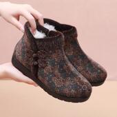 冬季 女加厚保暖防滑老人奶奶棉靴 纯羊毛中老年妈妈棉鞋 老北京布鞋