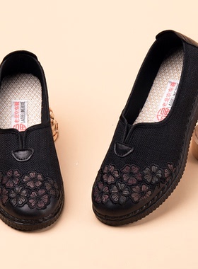 老北京布鞋女新款春季妈妈鞋软底舒适老太太防滑奶奶鞋平底老人鞋