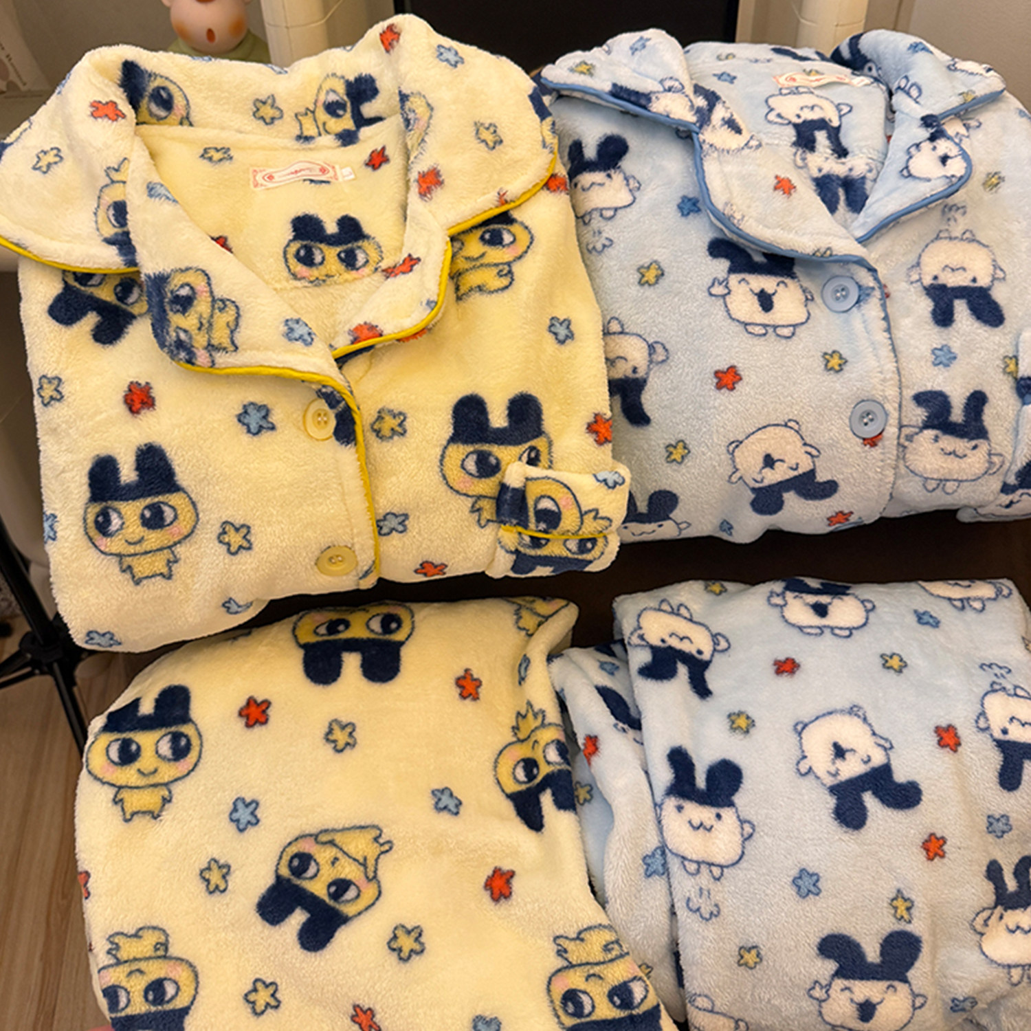 拓麻歌子珊瑚绒睡衣女冬加厚加绒睡衣/家居服套装