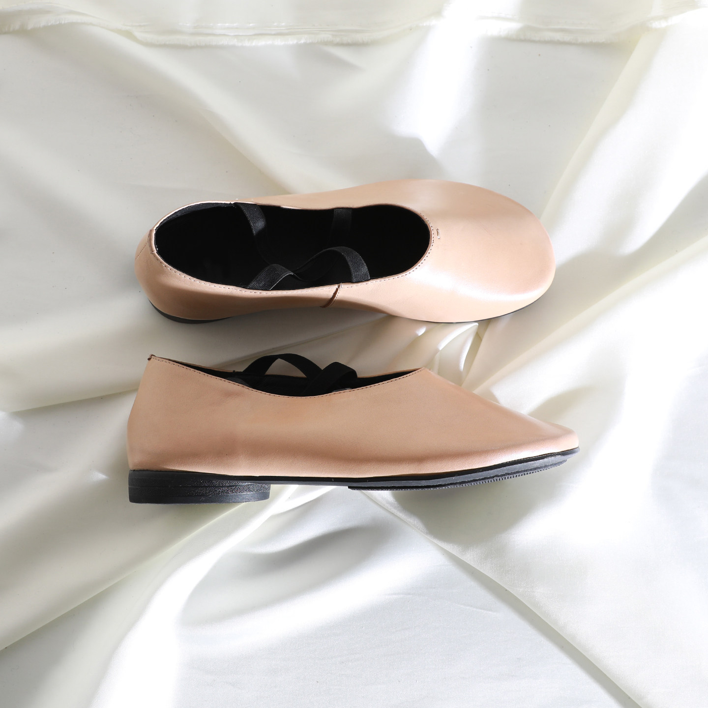 莲花府邸2026春季复古中口松紧带芭蕾鞋舒适百搭平跟单鞋牛皮女鞋,女鞋,时尚芭蕾鞋,淘宝优惠券,粉丝福利购,淘宝优惠卷