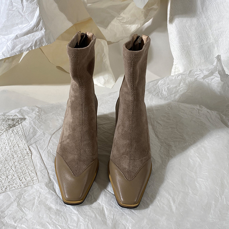 莲花府邸2024冬季短靴高跟