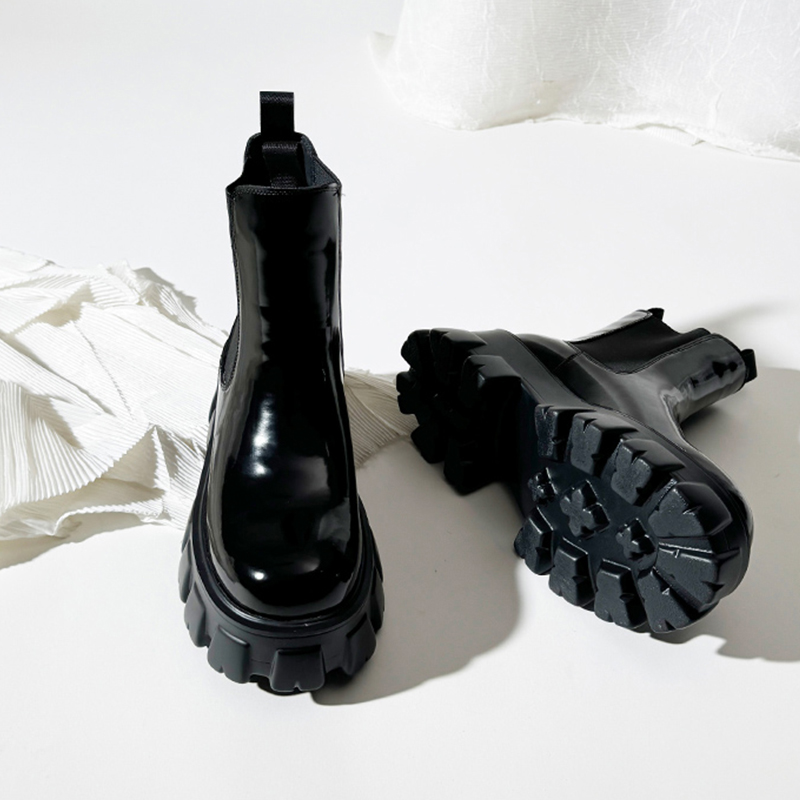 莲花府邸粗跟切尔西靴
