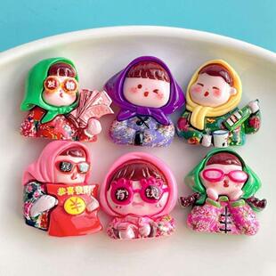 饰贴 创意磁力贴照片留固定装 磁吸式 中国风复古宫廷冰箱贴磁铁个性