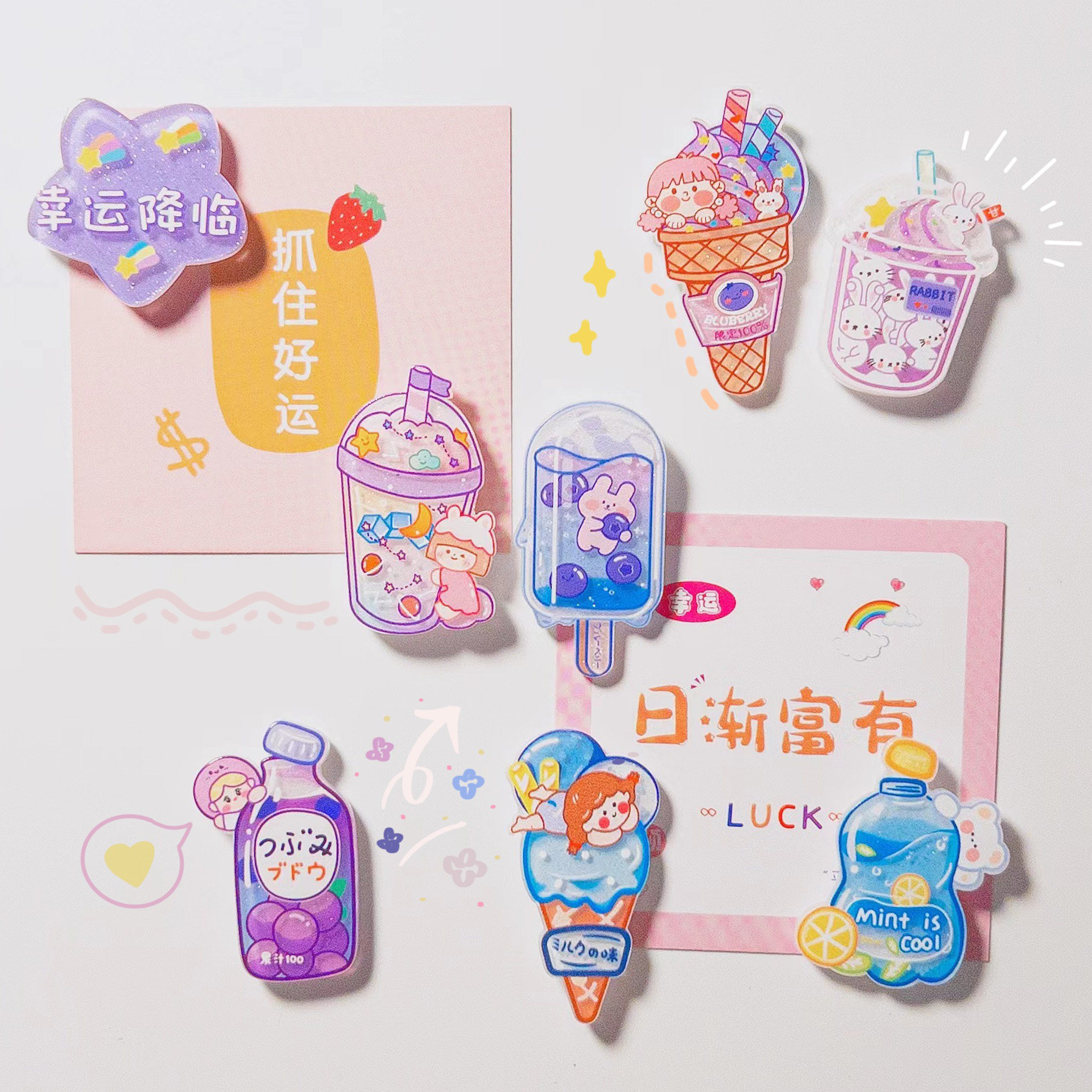 夏日可爱女孩创意冰箱贴磁铁