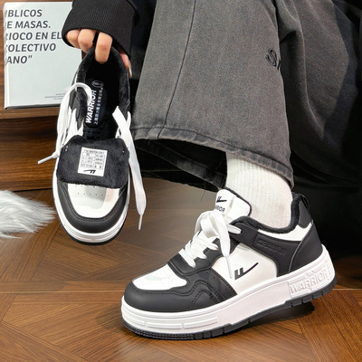 回力情侣款加绒小白鞋2025冬季