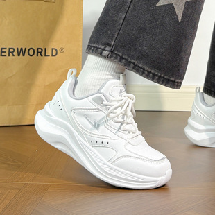 老爹鞋 休闲百搭软底轻便小白鞋 女2025秋冬新款 回力白色皮面运动鞋