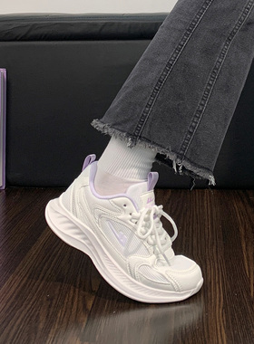 回力轻便软底透气运动鞋女2026春季百搭爆款原创白色老爹鞋女减震