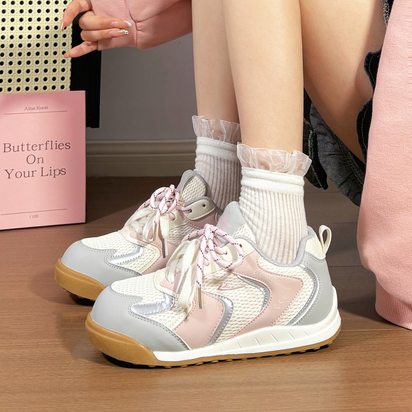 回力原创新款粉色德训鞋女鞋小众百搭休闲运动复古小白鞋轻便软底,女鞋,德训鞋,淘宝优惠券,粉丝福利购,淘宝优惠卷