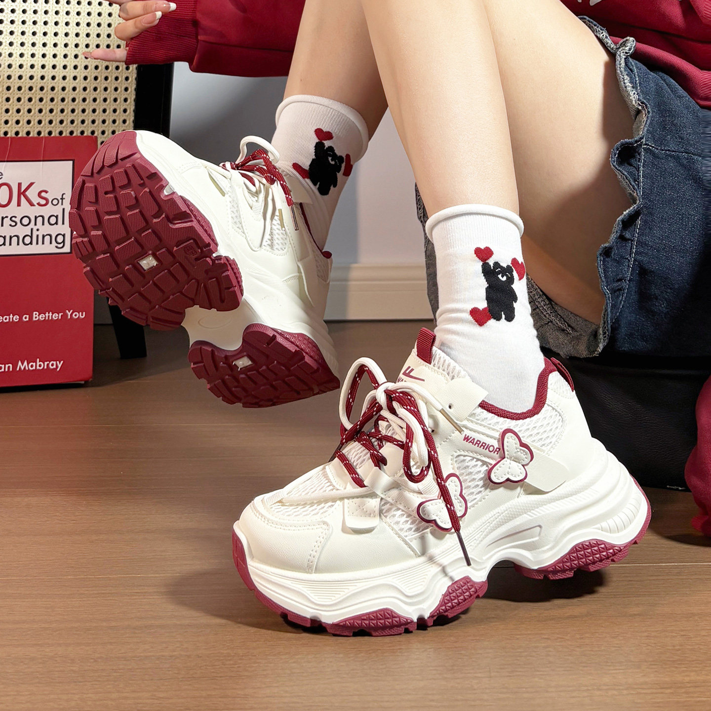 2026新款回力酒红色运动鞋女时尚休闲百搭软底轻便复古小白鞋爆款,女鞋,时尚休闲鞋,淘宝优惠券,粉丝福利购,淘宝优惠卷